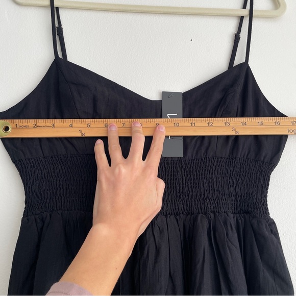 New Lulus Full Heart Black Smocked Midi Dress Formal Event Dressy Wedding Guest - Picture 13 of 14